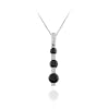 Sterling Silver Past Present and Future Genuine Sapphire and Diamond Accent Pendant