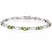 Sterling Silver Genuine Peridot and Genuine Diamond Acccent Bracelet