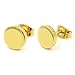 Pair Stainless Steel Gold-tone Color Post Stud Earrings Circle Star Triangle Square