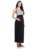 Three Seasons Maternity Womens Sleeveless Stripe Maxi Dress