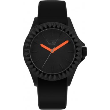 LTD Watch LTD-290108 Unisex Limited Edition Black Dial Orange Hands Rubber Strap Watch