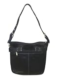 Genuine Cow Drum Dye Leather Handbag Ladies Purse Hand Bag with Adjustable Shoulder Strap