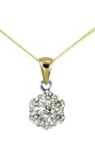 Pendentif + Chaîne Femme Pavage Or 750/1000 et Diamant Brillant 1.00 Carat HI-I1 17mm*9mm Chaîne 40 CM Image du produit