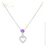 WILLOW GOLD: *PURPLE AMYETHYST & WHITE DIAMOND HEART*