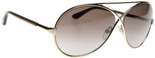 Tom Ford Women's 0154 Georgette Gold / Brown Frame/Brown Gradient Lens Metal Sunglasses