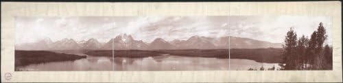 c1902 Teton Range, Wyo. 36" Vintage Panorama photo