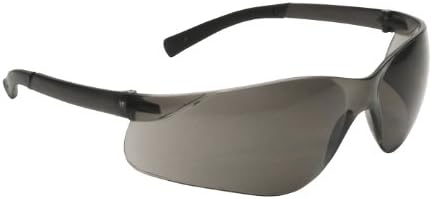 250-06-5501 Rimless Safety Glasses with Dark Gray Temple, Gray Lens and Anti-Scratch Coating
