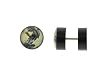Genuine Ed Hardy Anodized Black Fake Plug - Panther Logo -16g Wire - 10mm - Sold as a Pair