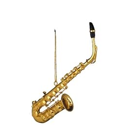 Gold Saxophone Sax Music Christmas Ornament/ Miniature