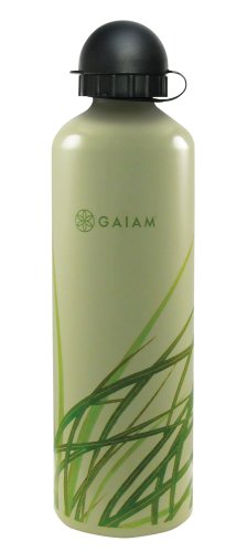 Gaiam 750ml Aluminum Water Bottle (Grass, Poly Sport Cap)