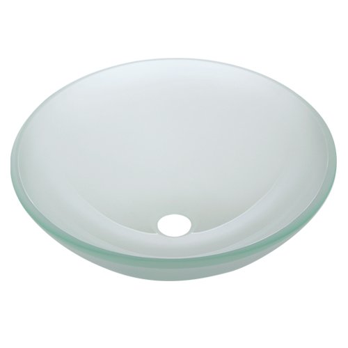 Geyser Tempered Frosted Glass Vessel-Overmount