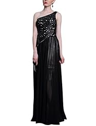 A-line Chiffon/Leather Cocktail Beaded Embroidered One Shoulder Sleeveless Homecoming Dress/Pageant Dress/Prom Dress/Party Dress/Wedding Dress 