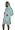 Stripes French Terry Hooded Girl's Bathrobe, 100% Cotton / FR Treated, Turquoise, L (12)