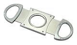 Silver Two Sided Stainless Steel Cigar Cutter Polished