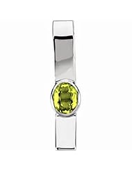 14K White Gold Oval Cut Peridot Pendant -- LIFETIME WARRANTY