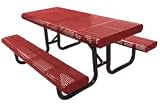 Office Products : 120' Radial Edge Portable Picnic Table - Red