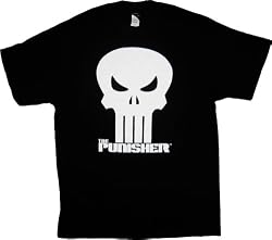 The Punisher Crystalized Movie Skull Logo Black T-Shirt Tee