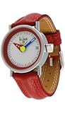 Alain Silberstein: Klub Small Colors Red Limited Edition Unisex Watch, KS13 (Stainless Steel Case / White Dial / Red Leather Strap and SS Bracelet)