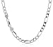 Sterling Silver Medium Figaro Italian Designer title=