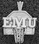 Eastern Michigan Eagles Solid Sterling Silver ''EMU'' Backboard Pendant