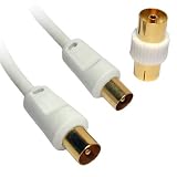 Gold T.V aerial cable (M-M) with adapter (F-F) 1.8m