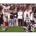 Michael Strahan SB XLII Flexing After Sacking Brady 8x10 Photo Image