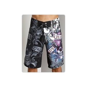 Ed Hardy LKS Paint Boardshorts Black