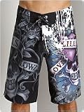 Ed Hardy LKS Paint Boardshorts Black