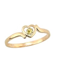 14K Gold 3 1/2 Childrens Genuine November Birthstone Ring - Citrine