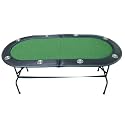 73" 8 Player Casino Texas Holdem w/ Stainless Steel Cup Holders Poker Table Grn