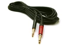 Black Guitar Lead: 16ft/5m Straight Jack to Angled Jack Cable with Neutrik Silent plugs