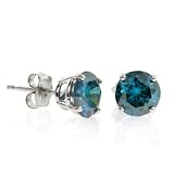 14K White Gold 0.25ct Blue Diamond Stud Earrings