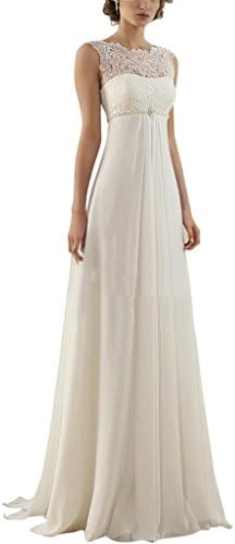 Topquality2016 Women's Beach Wedding Dress 2016 Empire Waist Gown Size 6 Ivory
