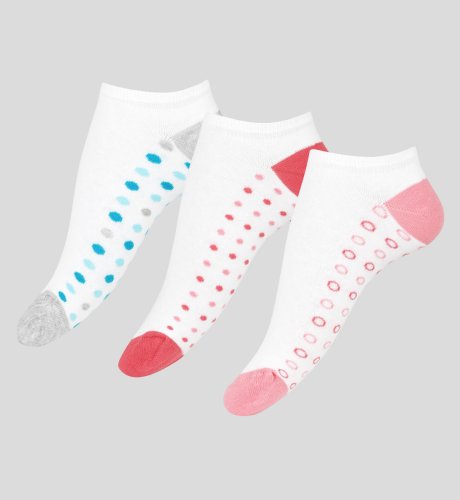 3 Pairs of Dot Sole Trainer Liner Socks