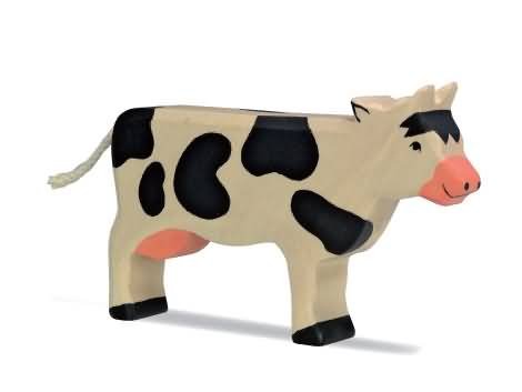 Childrens Toyshop  Toys : Holztiger Cow, standing, black - 1011