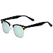zeroUV - Premium Half Frame Colored Mirror Lens Horn Rimmed Sunglasses 50mm