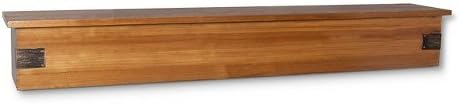 Reclaimed Wood Wall Shelf with Metal Strip - Brown (36")