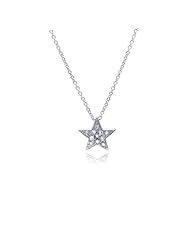 Sterling Silver CZ Shining Star Necklace