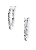 Sterling Silver Diamond Small Hoop Earrings