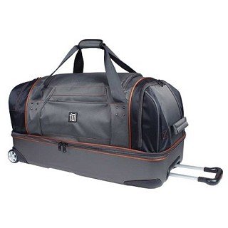 FUL Hybrid Technology BLACK & BURGANDY, Split Level / Rolling Duffel / Duffel Bag Luggage 30