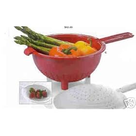 Tupperware Prep Essentials Double Colander~Chili Red by Tupperware