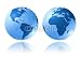 Wallmonkeys Peel and Stick Wall Decals - Blue Glossy Globes - Removable Graphic