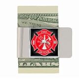Large Fire Fighter Money Clip - Sculpted Pewter Money Clip/Card Holder