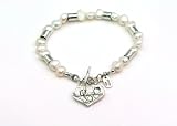 Image of Freshwater pearls silver bracelet, heart shaped lock