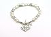 Freshwater pearls silver bracelet, heart shaped lock