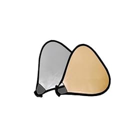 Kaavie 60cm Triangular Silver/Gold Studio Bounce Reflector with Rubber Grip