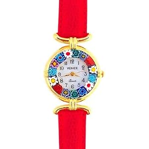 Venezia Millefiori Watch Red & Gold