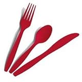 Party Cutlery Set in Red - 24 pc