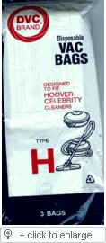 Hoover 4010009H Style “H” Vacuum Cleaner Bag For Hoover Celebrity Canister Cleaners, 3Pk