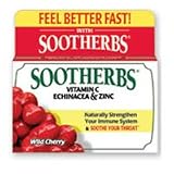 Sootherbs Zinc Echinacea & Vitamin C Lozenges, Wild Cherry Flavor - 30 Ea
